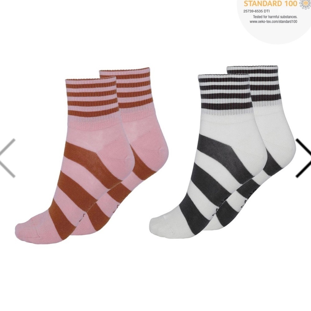 Molo Pink and Brown, Gray and White Striped Socks Set
